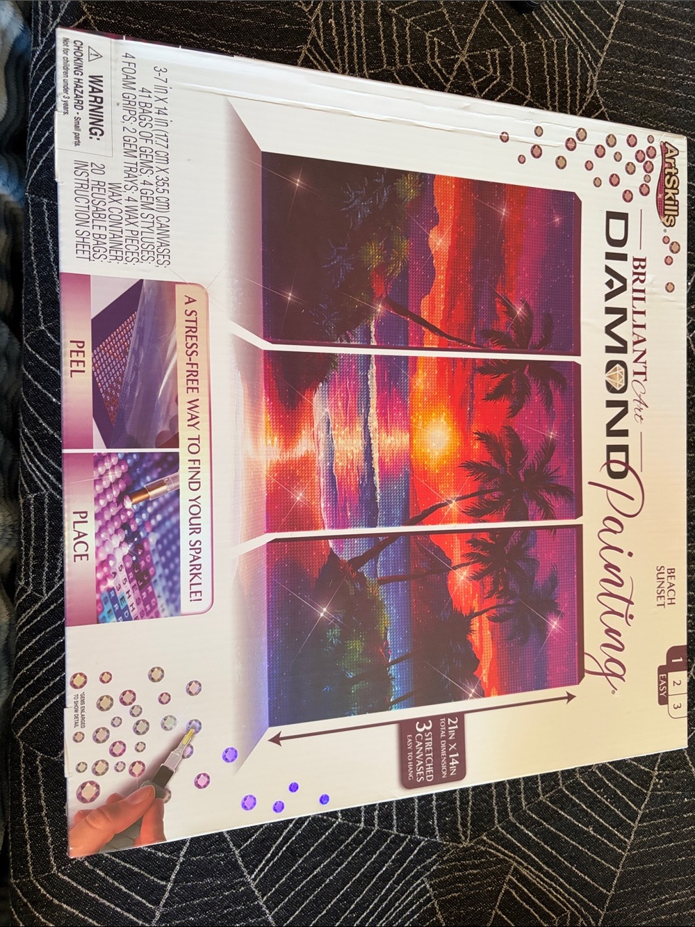 Brilliant Diamond Painting Sunset Beach - Purple & Orange